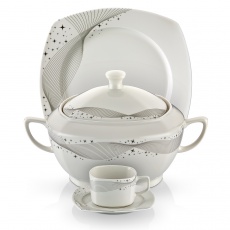 85 Parça Kare Bone Yemek Takımı