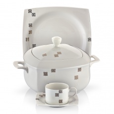 85 Parça Kare Bone Yemek Takımı