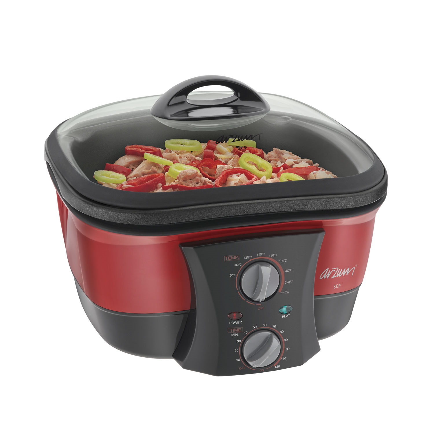 AR276 Arzum Şef Çok Fonksiyonlu Pişirici KIRMIZI